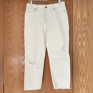 NWOT Sincerely Jules Cream Denim Super High Rise Mom Jeans Women's 11/30